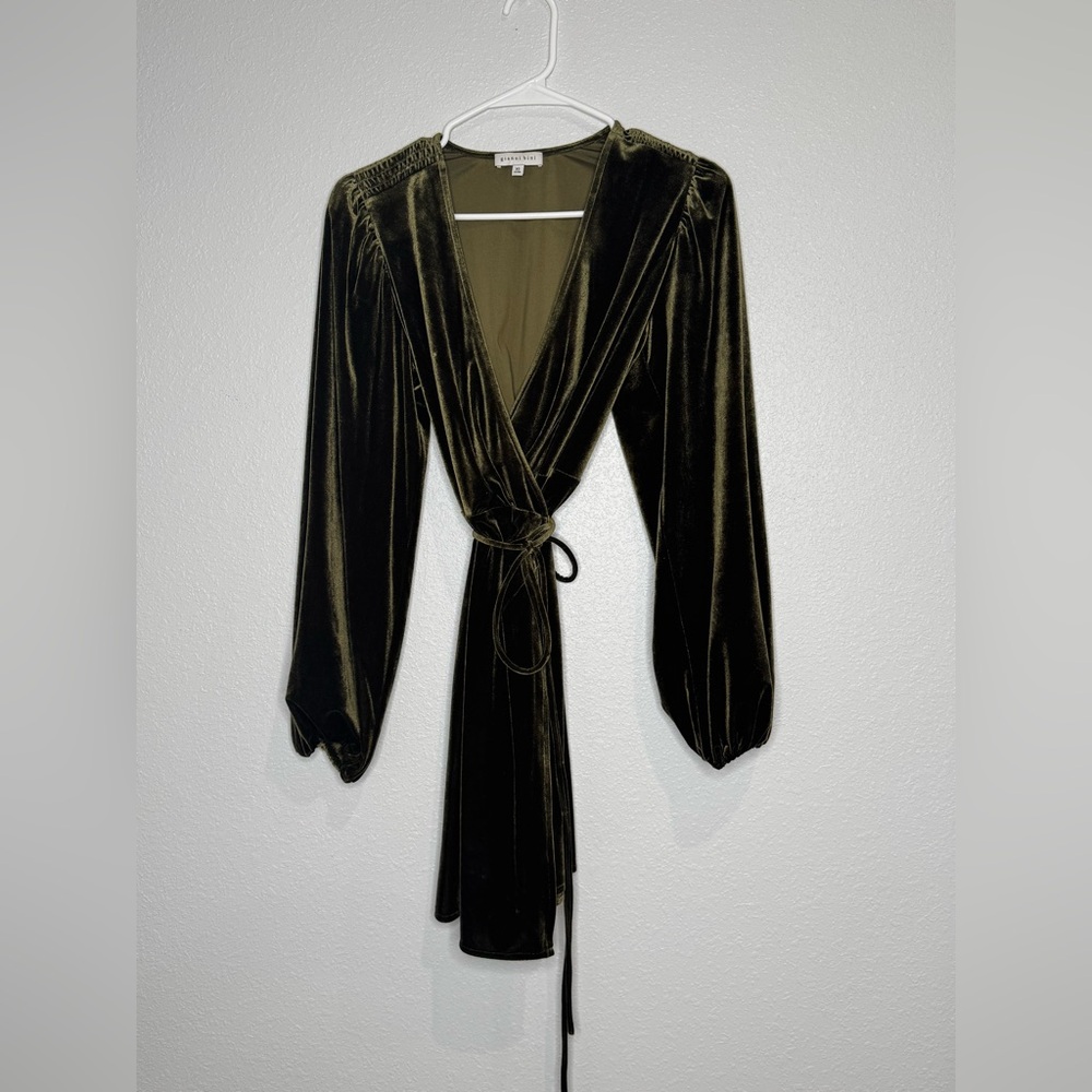 Gianni Bini Velvet Green Wrap Dress